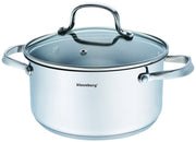 Klausberg KB-7212 Pentola in acciaio inossidabile da 2,5 l con coperchio in vetro temperato
