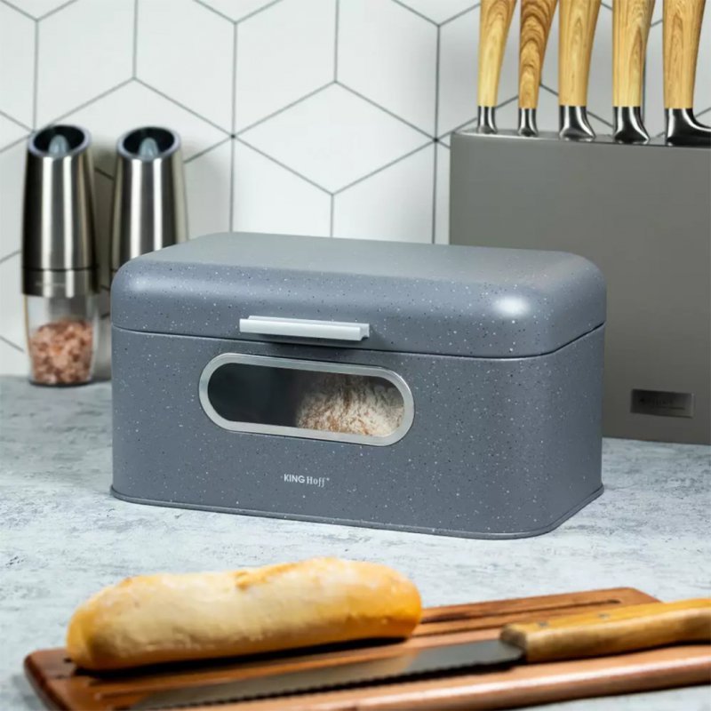 Kinghoff KH-1080 Elegante portapane in marmo grigio