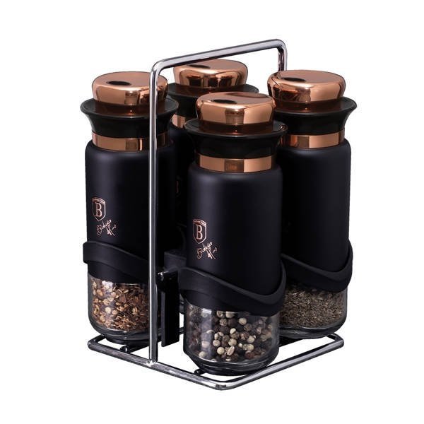 Berlinger haus BH-1999 Set di spezie con contenitori in acciaio inossidabile
