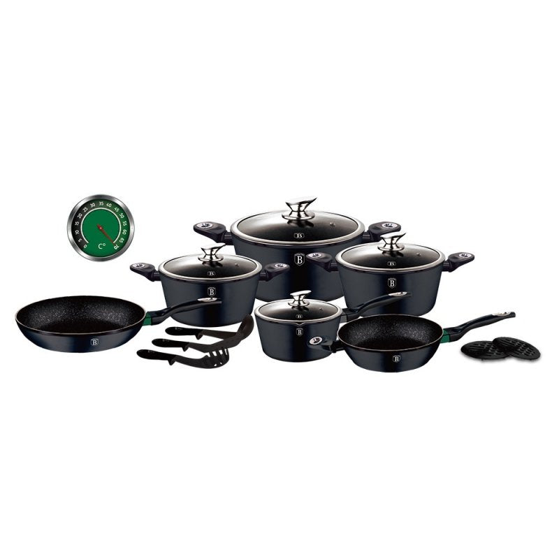Berlinger haus BH-1474 Set di pentole in granito nero da 15 pezzi