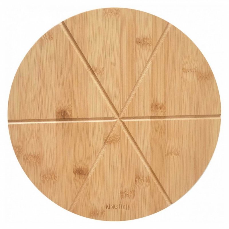 Kinghoff KH-1565 Tagliere per pizza in bambù con scanalature