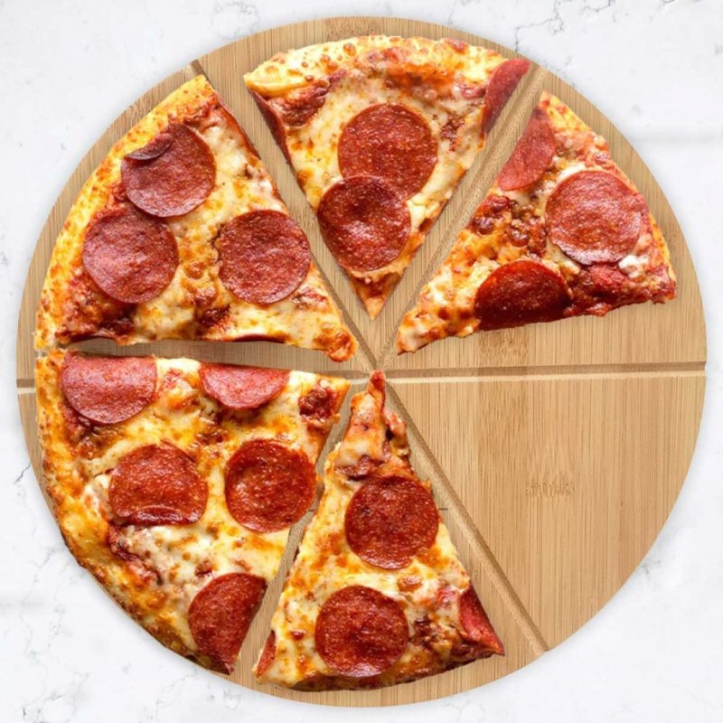 Kinghoff KH-1565 Tagliere per pizza in bambù con scanalature