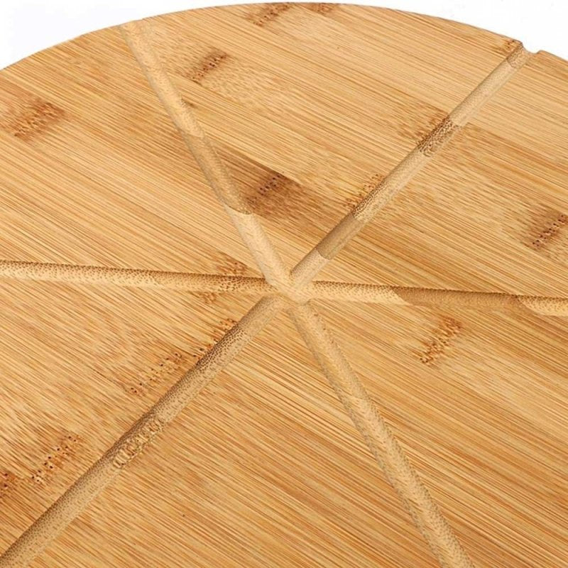 Kinghoff KH-1565 Tagliere per pizza in bambù con scanalature