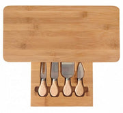Kinghoff KH-1567 Tagliere per formaggi in bambù con utensili e cassetto