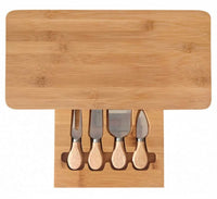 Kinghoff KH-1567 Tagliere per formaggi in bambù con utensili e cassetto