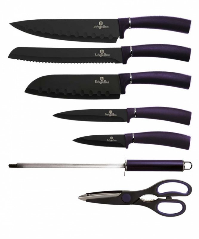 Berlinger haus BH-2560 Set di coltelli da cucina viola da 8 pezzi con supporto