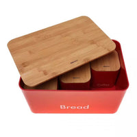 Kinghoff KH-1085 Portapane in acciaio con contenitori per la conservazione in cucina