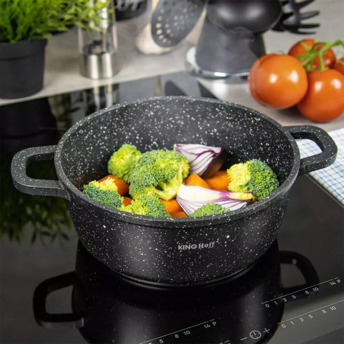 Kinghoff KH-1595 Pentola bassa da forno rivestita in marmo da 24 cm