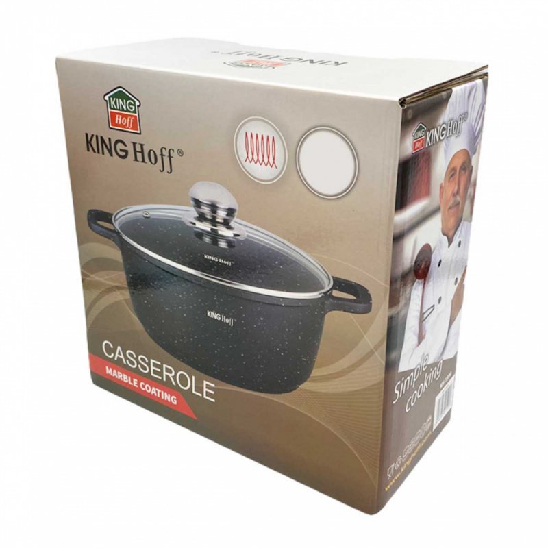 Kinghoff KH-1595 Pentola bassa da forno rivestita in marmo da 24 cm