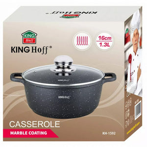 Kinghoff KH-1592 Pentola bassa da forno rivestita in marmo da 16 cm