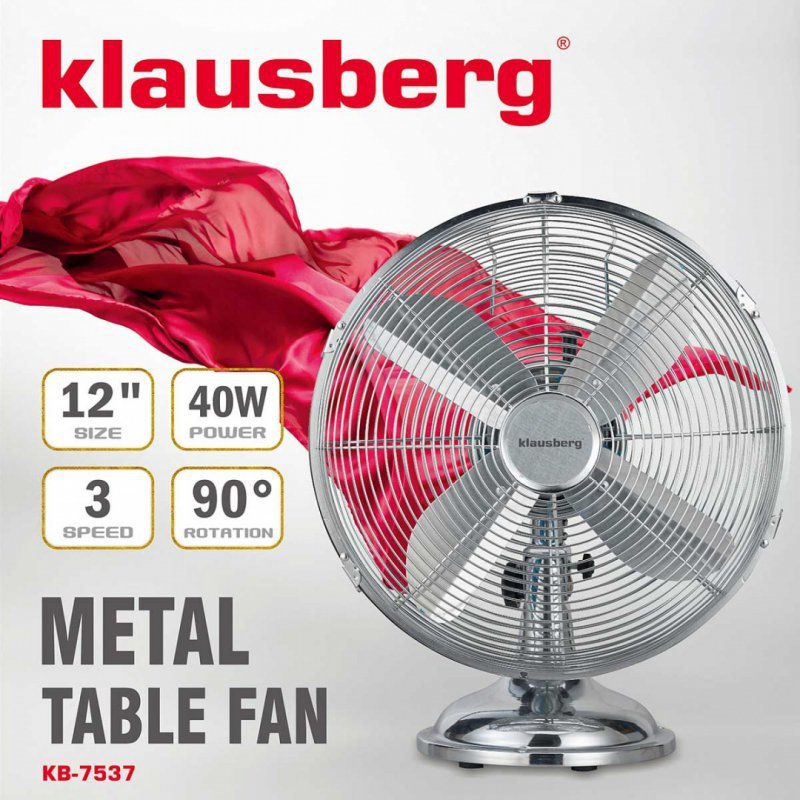 Ventilatore circolatore Klausberg KB-7537 con oscillazione e controllo a 3 velocità