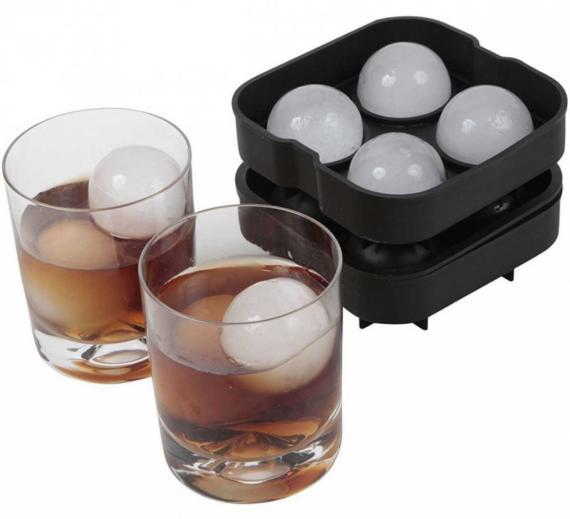 Stampo in silicone Alpenburg per 4 palline di ghiaccio per bevande - Ice Ball Maker
