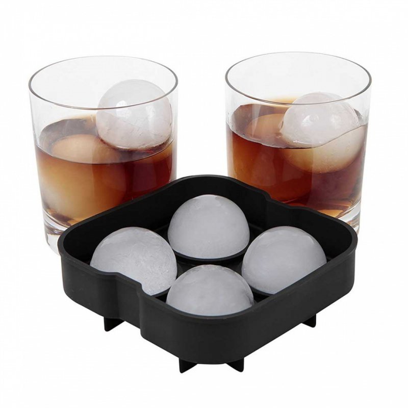 Stampo in silicone Alpenburg per 4 palline di ghiaccio per bevande - Ice Ball Maker