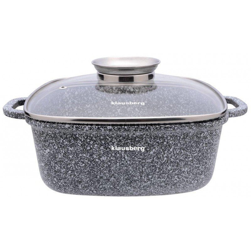 Klausberg KB-7530 Pentola in alluminio pressofuso con rivestimento in marmo, adatta al forno, 24 cm