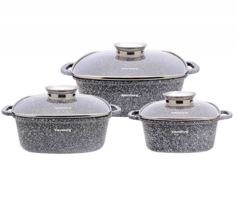 Set di pentole in alluminio pressofuso con rivestimento in marmo Klausberg KB-7534