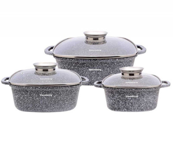 Set di pentole in alluminio pressofuso con rivestimento in marmo Klausberg KB-7534