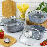 Set di pentole in alluminio pressofuso con rivestimento in marmo Klausberg KB-7534