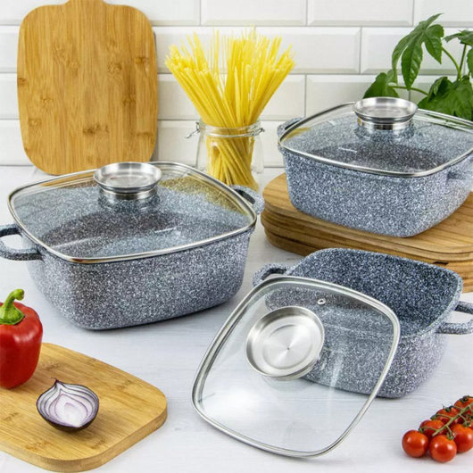 Set di pentole in alluminio pressofuso con rivestimento in marmo Klausberg KB-7534