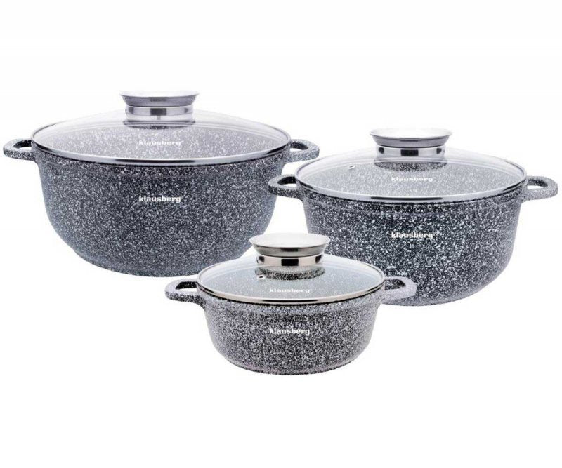 Set di pentole con rivestimento in marmo Klausberg KB-7533 per una cucina sana