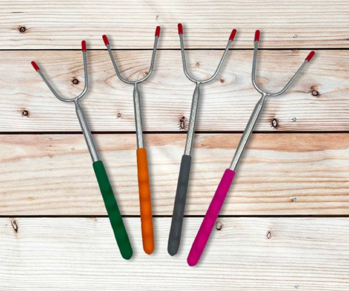 Set di forchette telescopiche Alpenburg per arrostire salsicce sul fuoco da campo