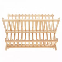 Scolapiatti Kinghoff KH-1631 in bambù - Design pieghevole a due livelli