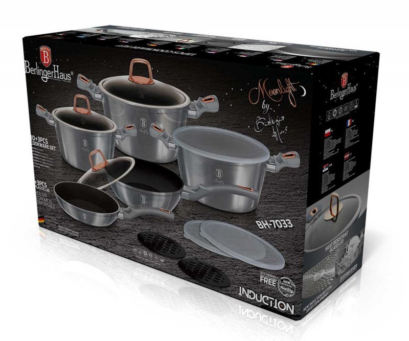 Berlinger haus BH-7033 Moonlight Set di pentole in granito da 13 pezzi