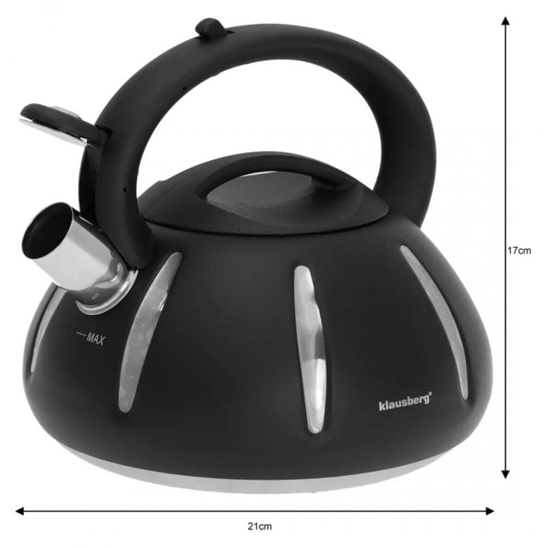 Klausberg KB-7548 Bollitore con fischietto 3L in acciaio inox a induzione