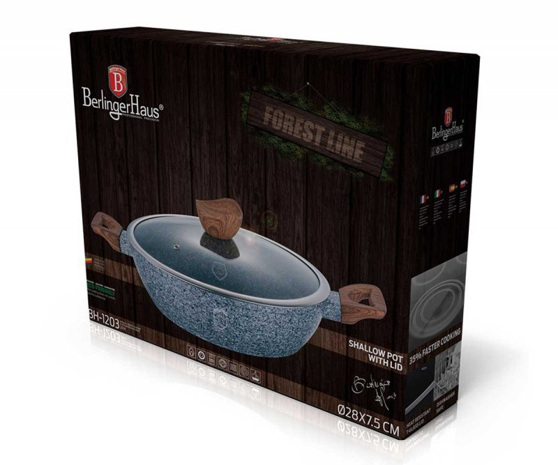 Berlinger Haus BH-1203 Pentola piatta in granito - Pentolame antiaderente 28 cm