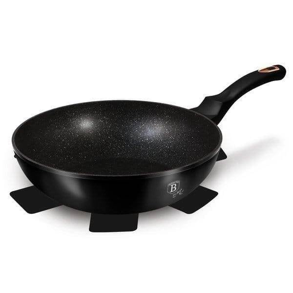 Berlinger haus BH-6178 Wok antiaderente in granito 30 cm Nero Rosa
