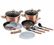 Berlinger haus BH-7058 Set di pentole in granito oro rosa - Pentole antiaderenti
