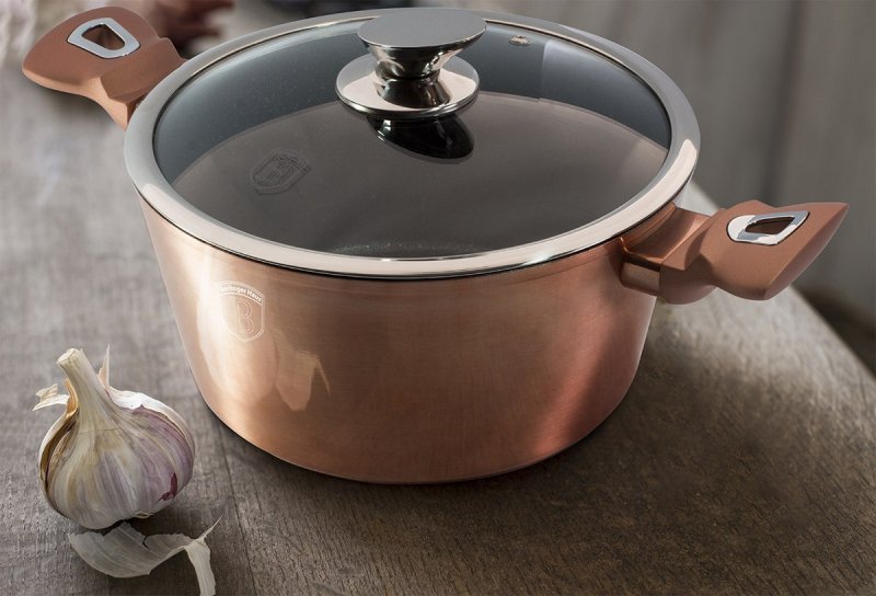 Berlinger haus BH-7058 Set di pentole in granito oro rosa - Pentole antiaderenti