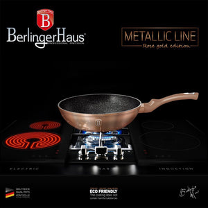 Berlinger haus BH-7058 Set di pentole in granito oro rosa - Pentole antiaderenti