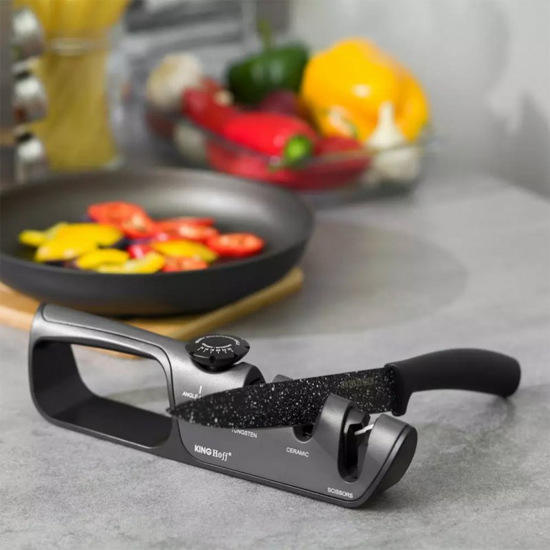 Affilatrice per coltelli e forbici Kinghoff KH-1636 con fessure regolabili