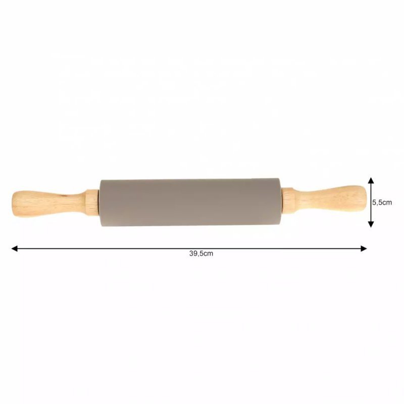 Mattarello antiaderente in silicone Kinghoff KH-1628 con manici in legno