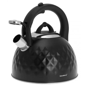 Klausberg KB-7550 Bollitore con fischio in acciaio inossidabile nero da 3 litri