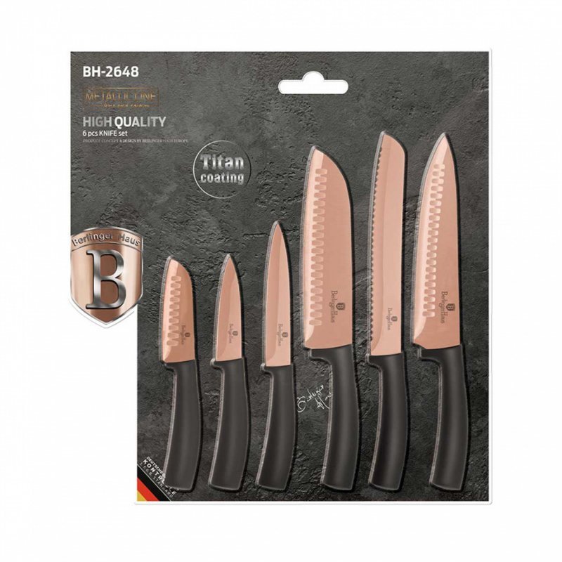 Berlinger haus BH-2648 Set di coltelli da cucina in oro rosa - Acciaio inossidabile di alta qualità