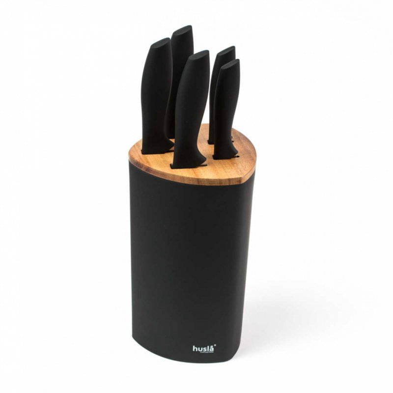 Husla 73963 Elegante set di coltelli da cucina in acciaio inossidabile in blocco