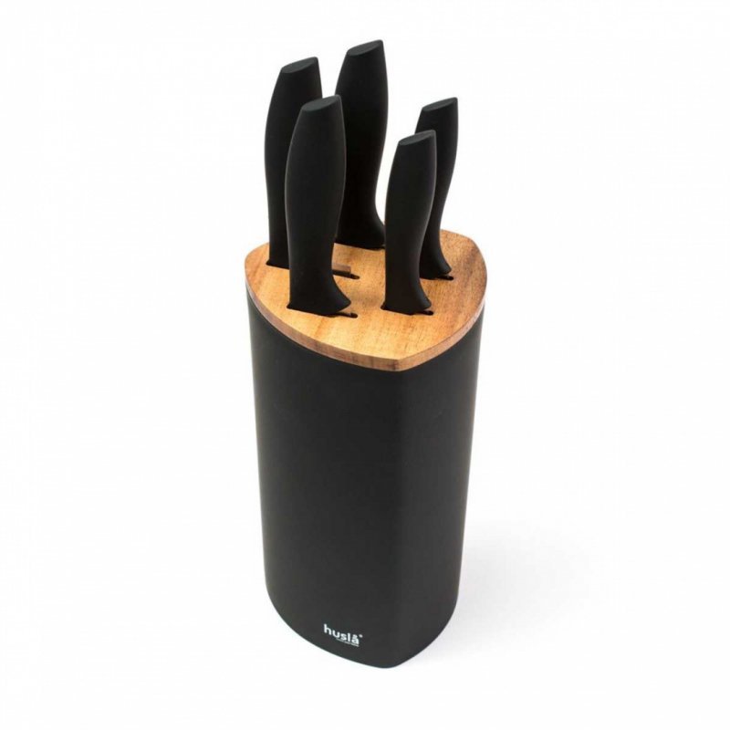 Husla 73963 Elegante set di coltelli da cucina in acciaio inossidabile in blocco