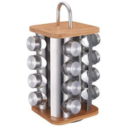 Klausberg KB-7555 Porta spezie con 16 contenitori in vetro su supporto in bambù