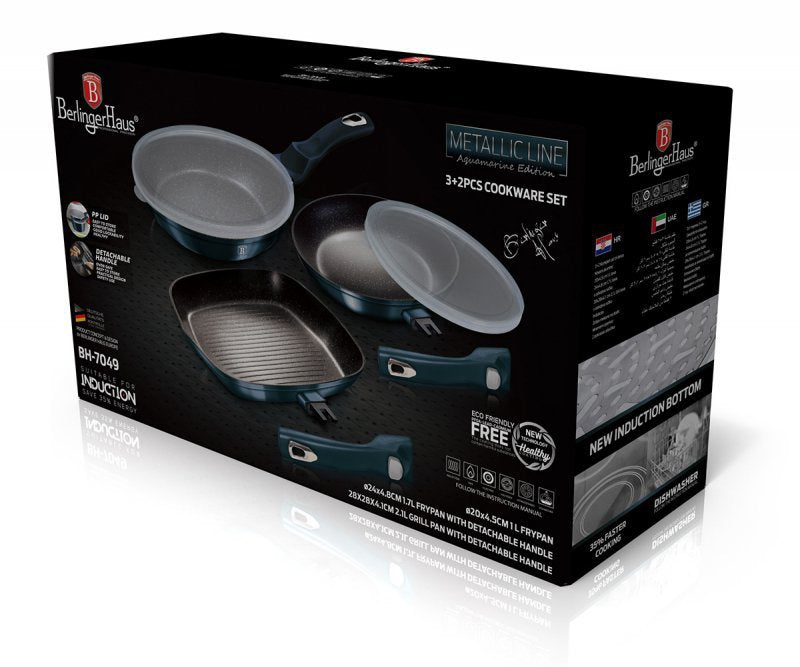 Berlinger haus BH-7049 Set di 3 padelle rivestite in granito