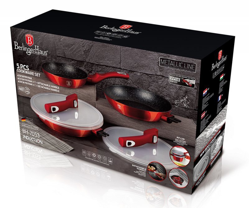 Berlinger haus BH-7053 Set di padelle rivestite in granito