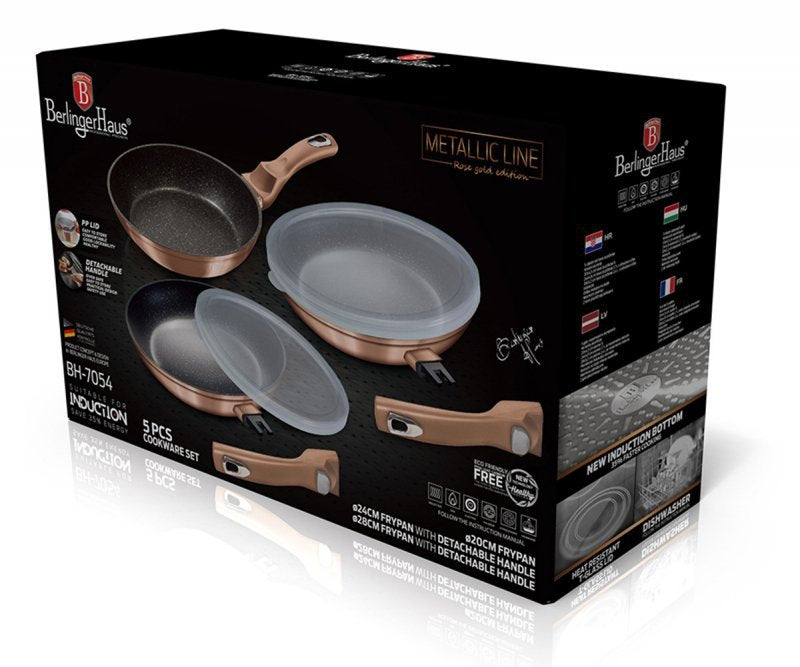 Berlinger haus BH-7054 Set di 3 padelle antiaderenti in granito