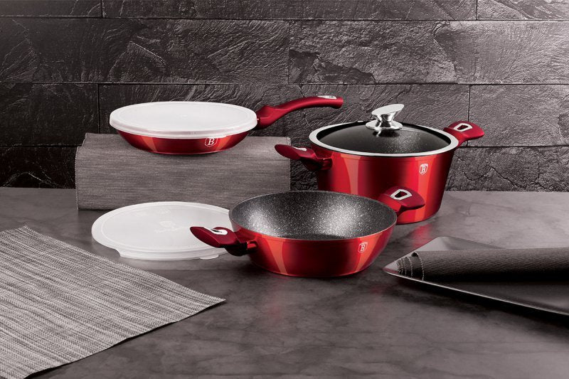 Berlinger haus BH-7046 Set di pentole e padelle color bordeaux metallizzato