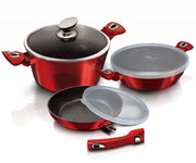 Berlinger haus BH-7050 Set di pentole e padelle color bordeaux metallizzato