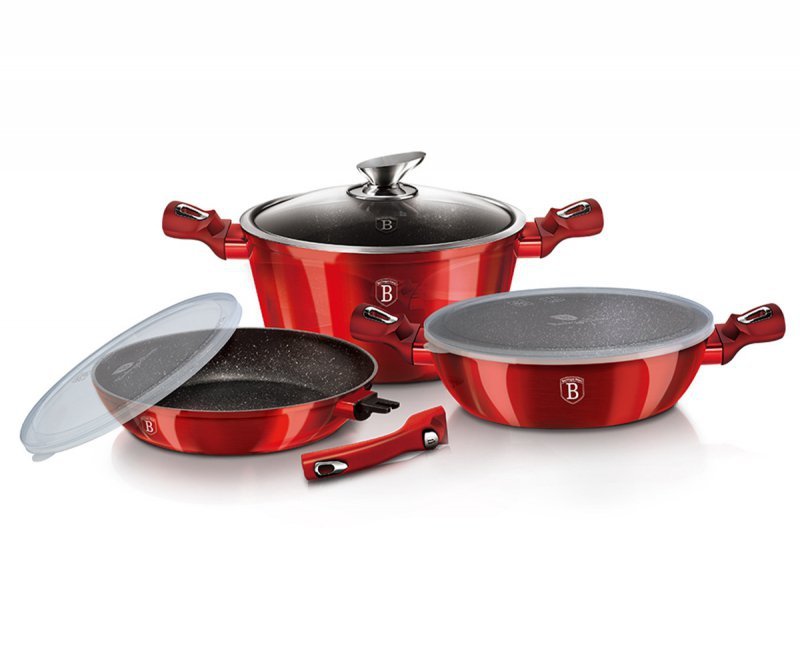 Berlinger haus BH-7050 Set di pentole e padelle color bordeaux metallizzato