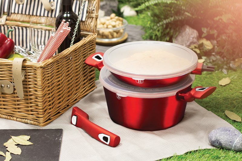 Berlinger haus BH-7050 Set di pentole e padelle color bordeaux metallizzato