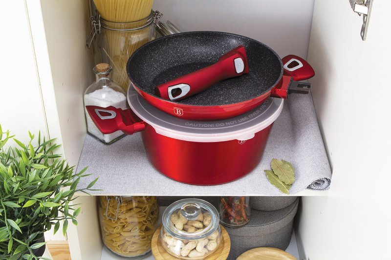 Berlinger haus BH-7057 Set di pentole e padelle color bordeaux metallizzato