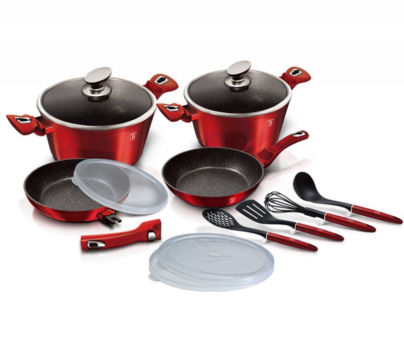 Berlinger haus BH-7057 Set di pentole e padelle color bordeaux metallizzato