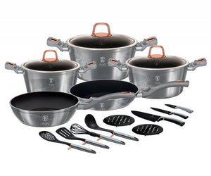 Berlinger haus BH-7044 Moonlight Set di pentole in granito da 17 pezzi