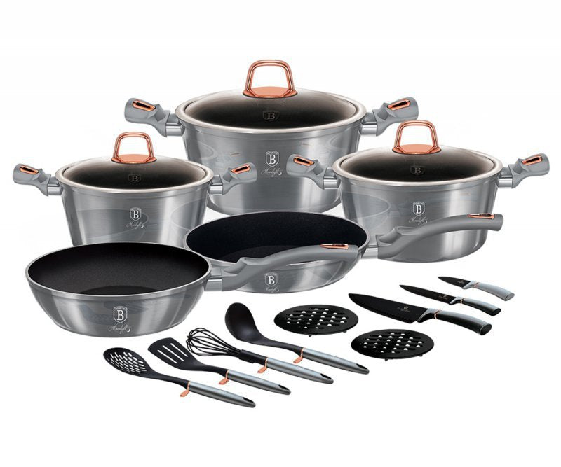 Berlinger haus BH-7044 Moonlight Set di pentole in granito da 17 pezzi